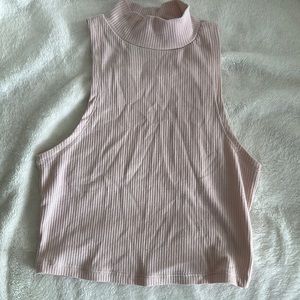 Mock neck cropped tank